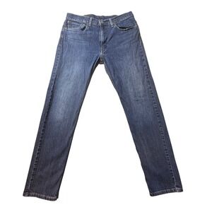 Levi's 505 Jeans Mens 34x34 (33x29) Blue Regular Taper Dark Wash Stretch Denim